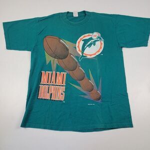 Miami Dolphins Competitor Tag Single Stitch Shirt XL VTG 90'S Old Logo Retro NFL